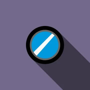 Interchangeable camera lens icon, flat style Stock Illustration
