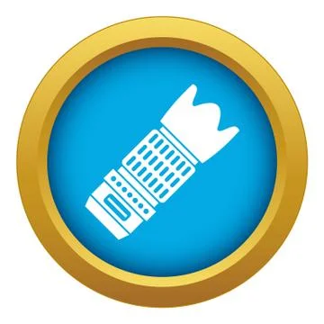 Interchangeable lens for camera icon blue vector isolated Stock Illustration