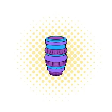 Interchangeable lens for camera icon, comics style Stock Illustration