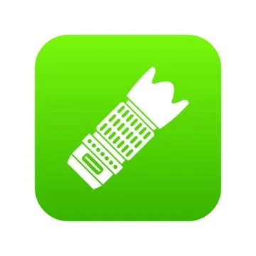 Interchangeable lens for camera icon digital green Stock Illustration