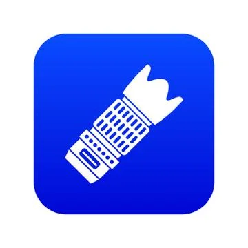 Interchangeable lens for camera icon digital blue Stock Illustration