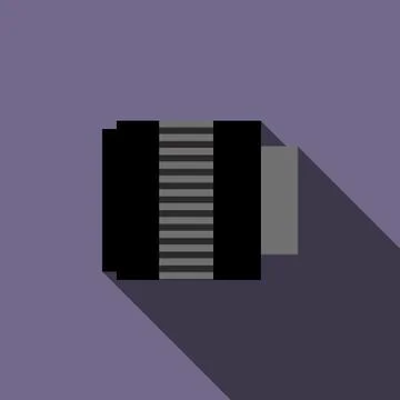 Interchangeable lens for camera icon, flat style Stock Illustration
