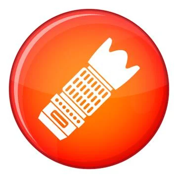 Interchangeable lens for camera icon, flat style Stock Illustration
