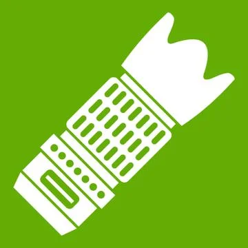 Interchangeable lens for camera icon green Stock Illustration