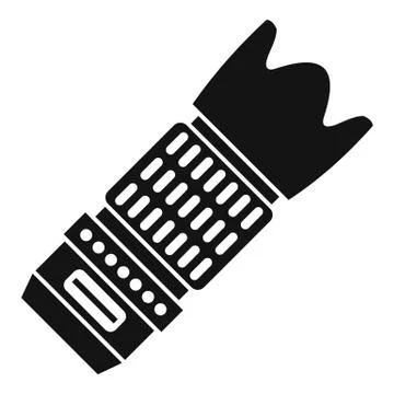 Interchangeable lens for camera icon, simple style Stock Illustration