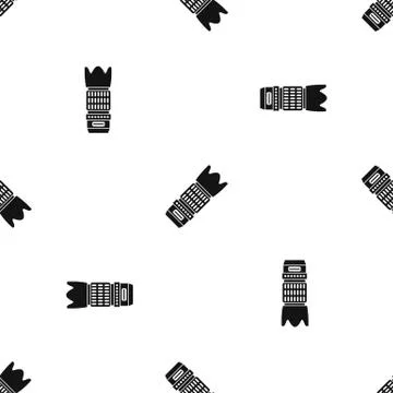 Interchangeable lens for camera pattern seamless black 스톡 일러스트