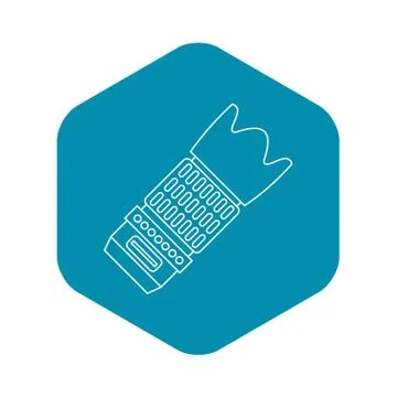 Interchangeable lens icon, outline style Stock Illustration