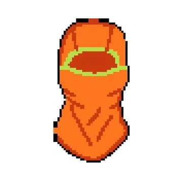 Interchangeable ski mask pixel art vector illustration Stock Illustration
