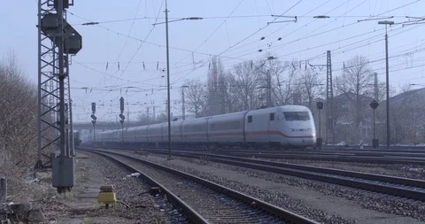 Intercity Fast Speed Train Is Passing Stock Footage 85710329