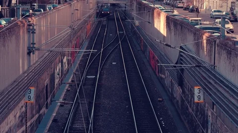 Intercity regional train in Vienna. Video stock 73500431