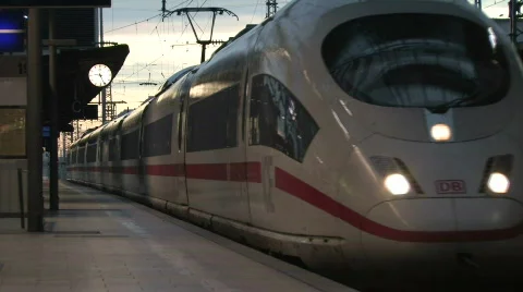 Intercity train arriving 2 Video stock 497448
