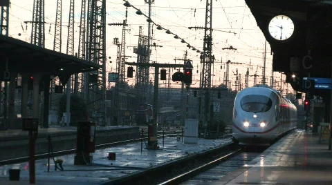 Intercity train arriving Video stock 497449