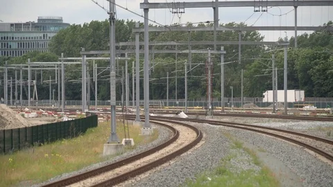 Intercity train with passengers passing Stock Footage 110018221