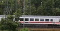 Intercity Train Passing on Elevated Tracks in Dresden Public Transportation Day 4k or 4k+ Resolution