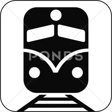 Intercity train symbol, artwork Stock Illustration