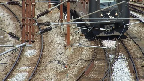 Intercity train on the tracks Stock-Footage 103204136