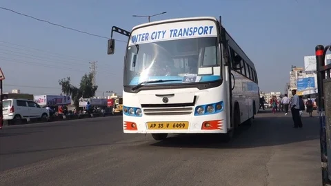 Intercity-Transport-Bus-India Stock Footage 83123586