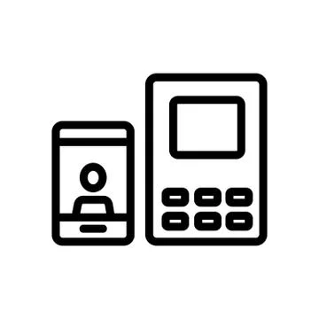 Intercom and mobile phone icon vector outline illustration Stock Illustration