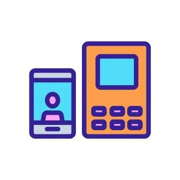 Intercom and mobile phone icon vector outline illustration Illustrazione stock