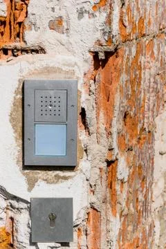 Intercom broken facade Stock Photos
