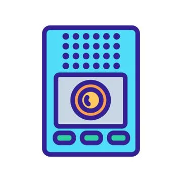 Intercom communication device icon vector outline illustration Stock Illustration