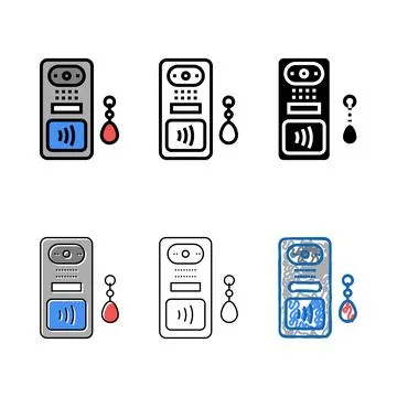 Intercom contactless color icon stylized vector Stock Illustration