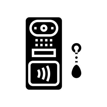 Intercom contactless glyph icon vector illustration Stock Illustration