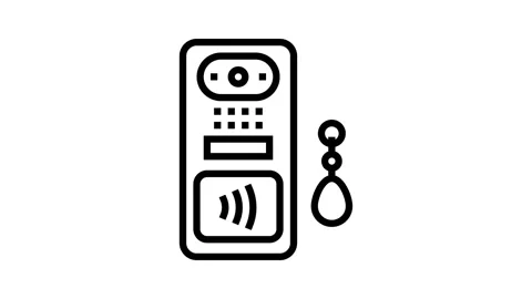 Intercom contactless line icon animation Stock Footage 224302948