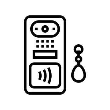 Intercom contactless line icon vector illustration Stock Illustration