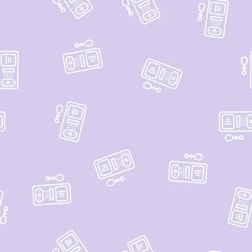 Intercom contactless line seamless pattern Illustrazione stock