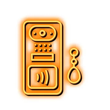 Intercom contactless neon glow icon illustration Stock Illustration