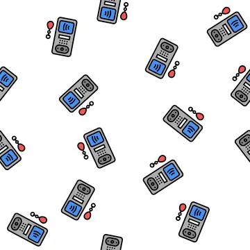 Intercom contactless vector seamless pattern Stock Illustration