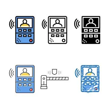 Intercom device color icon vector minimal isolated Stock Illustration