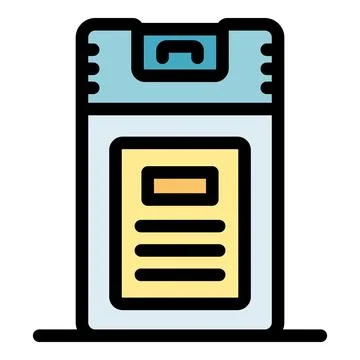 Intercom device displaying information and call button icon イラスト素材