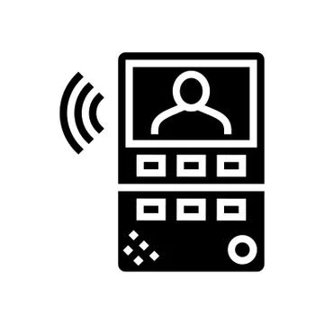 Intercom device glyph icon vector illustration Stock Illustration