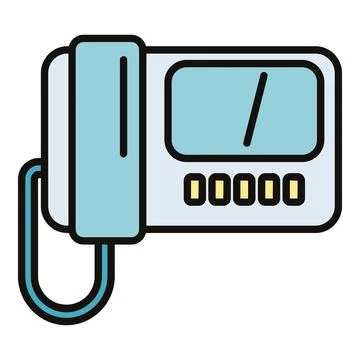Intercom device outline icon communication technology concept Stock Illustration