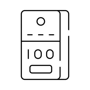 Intercom door entry system line icon illustration Stock Illustration