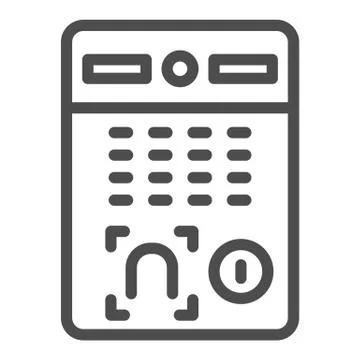 Intercom door system line icon, smart home symbol, Remote control person Illustrazione stock