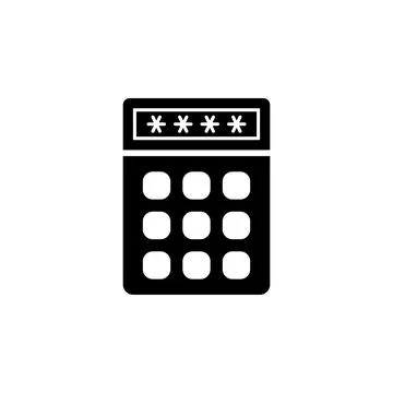 Intercom, Door Video Communicator Solid Flat Vector Icon Isolated on White .. Stock Illustration