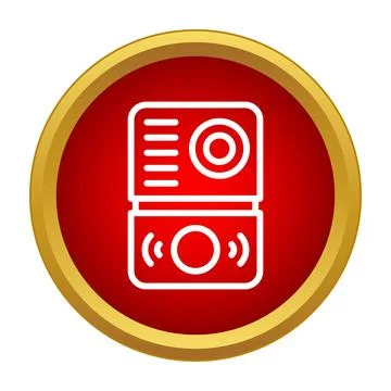 Intercom doorbell icon with signal communication technology Stock Illustration