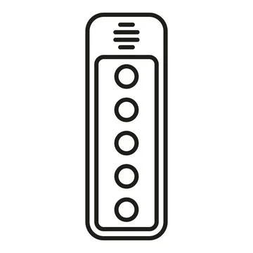 Intercom doorbell security buzzer line icon concept Illustrazione stock