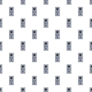 Intercom doorbell security camera seamless pattern background 스톡 일러스트