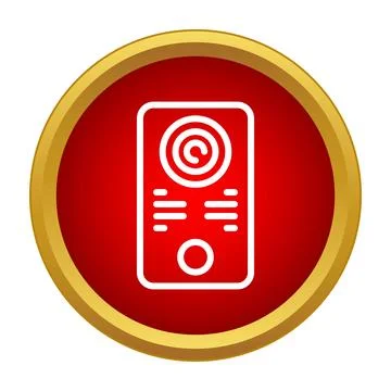 Intercom doorphone calling button and speaker icon イラスト素材