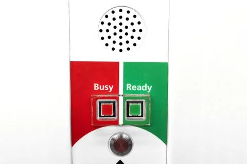 Intercom for emergency communication in a subway car Stock Photos