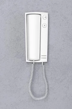 Intercom on gray wall Stock Illustration