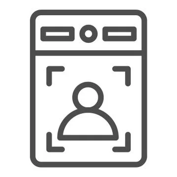 Intercom with guest line icon, smart home symbol, person recognition vector sign Illustrazione stock