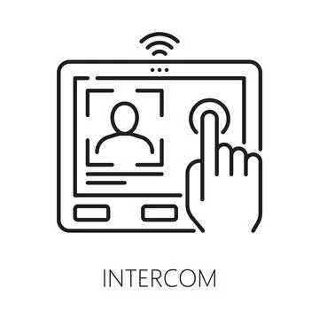 Intercom home security equipment line icon Stock Illustration