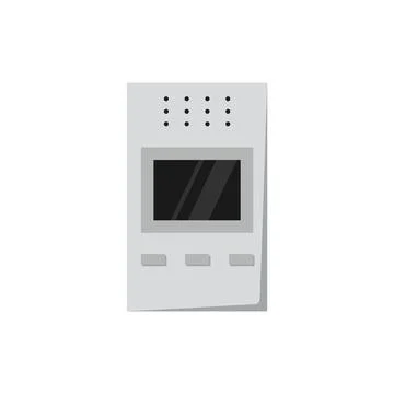Intercom home security panel with camera flat vector illustration isolated. Stock Illustration