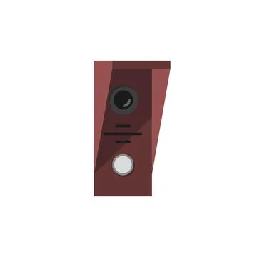 Intercom home security system entrance panel flat vector illustration isolated. Stock Illustration