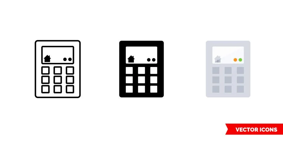 Intercom icon of 3 types color, black and white, outline. Isolated vector sig Stock Illustration